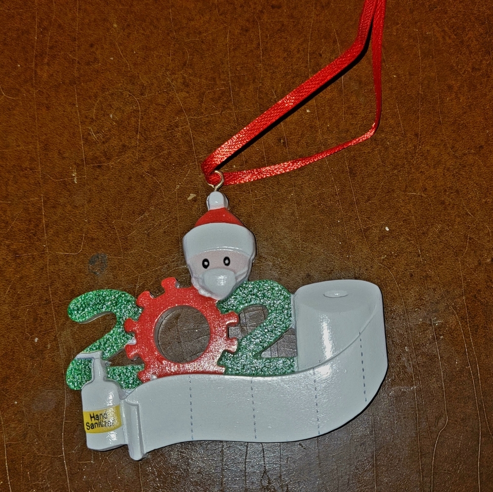 2020 Santa Riding a Toilet Paper Roll Christmas Ornament